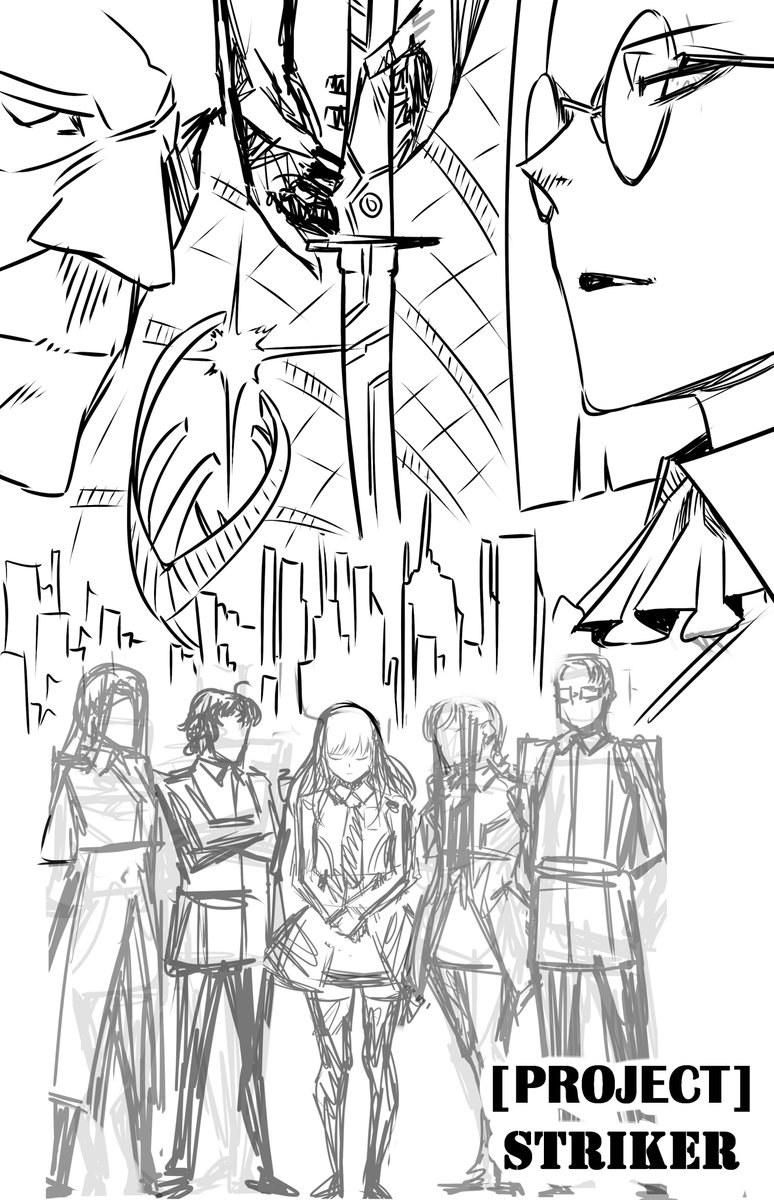 SilvaSphinx's tweet photo. Did a rough sketch of a sky striker manga cover page. https://t.co/cTqmtT3FeB