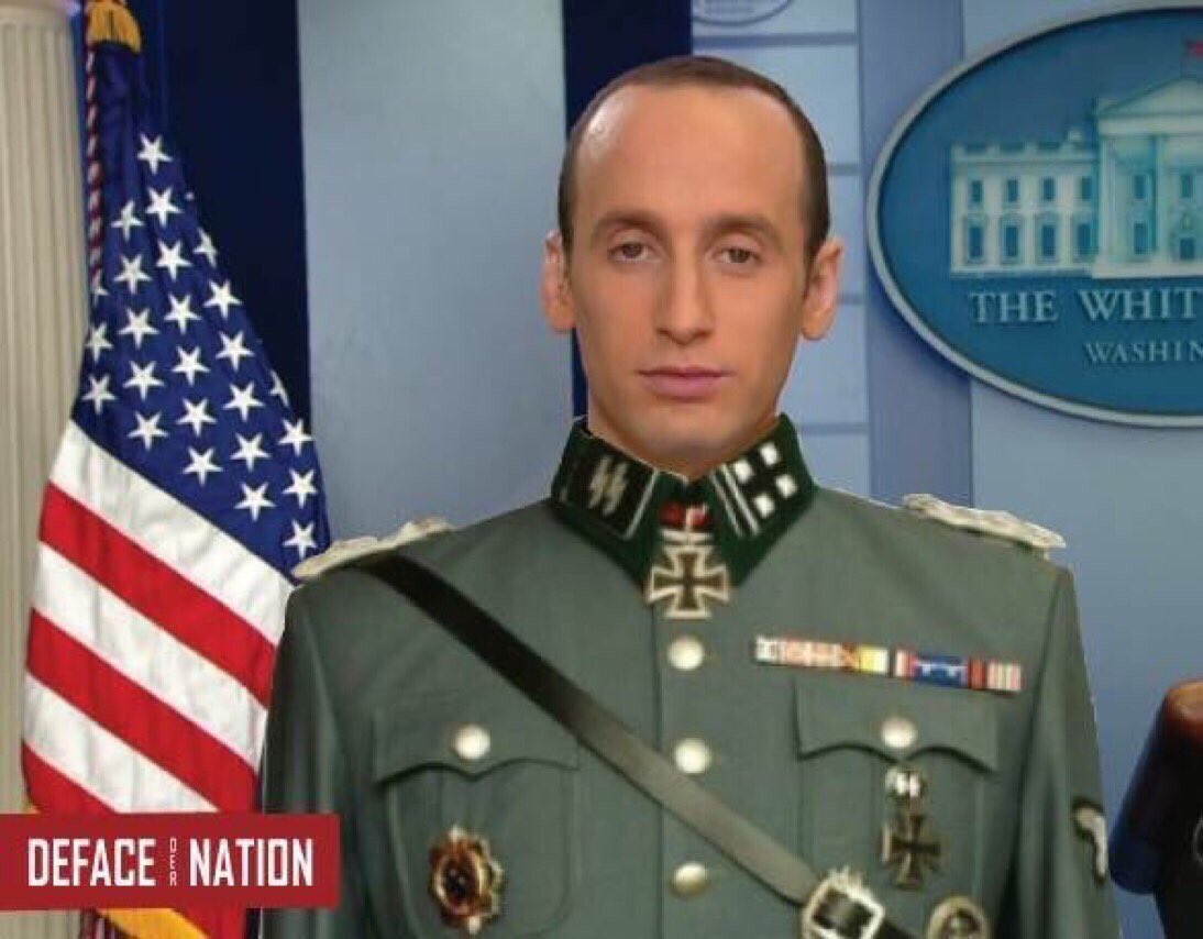 Princess_Janie_'s tweet photo. @DearAuntCrabby Time for this meshuggeneh to go! Hey Baby Goebbles! Don’t let the door hit you in the tuchus on your way out!
#StephenMiller #NazisInTheWH https://t.co/utfibNqNUC