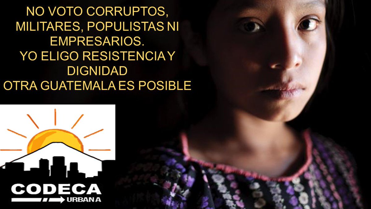 Aquí no lloró nadie, 
aquí solo queremos ser humanos: 
comer, reír, enamorarse, vivir, 
vivir la vida y no moriría. 
#OttoRenéCastillo 
#CODECA
#CODECAURBANA 
#EleccionesGT2019