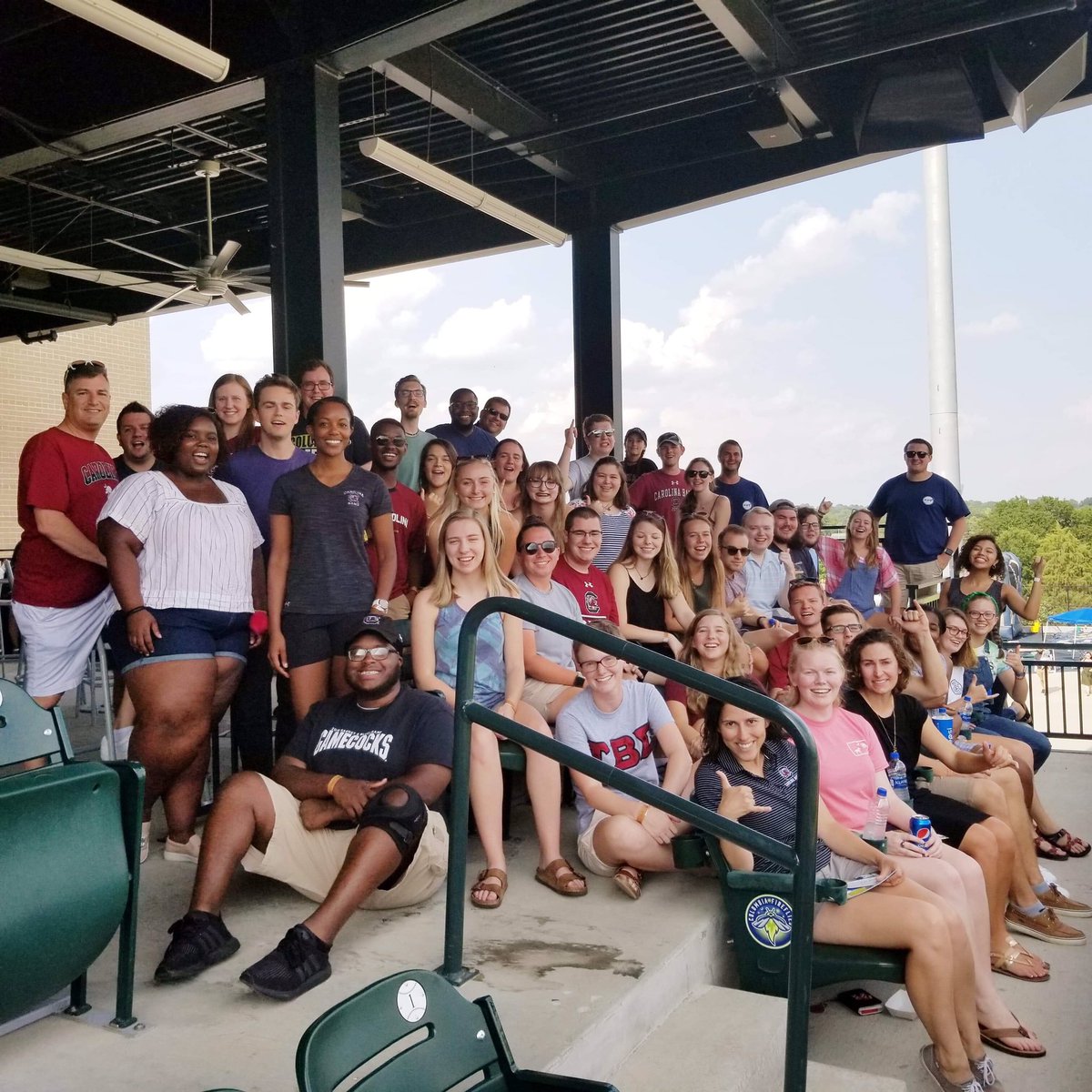 TheCarolinaBand's tweet photo. Our leadership team is enjoying a nice @colafireflies game after three days of hard work prepping for our upcoming season! #builtforleadership https://t.co/3bRTnuPbZs