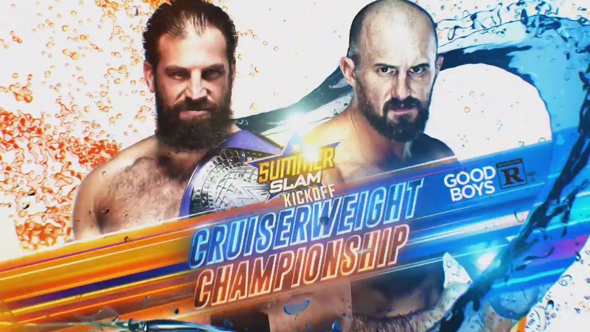 SummerSlam's tweet photo. #SummerSlam Kickoff is about to be a LITuation...

🔥 @AlexaBliss_WWE &amp; @NikkiCrossWWE vs. #TheIIconics
🔥 @WWEApollo vs. @WWE_Murphy 
🔥 @DrewGulak vs. @_StarDESTROYER https://t.co/iEj5YPCpVd