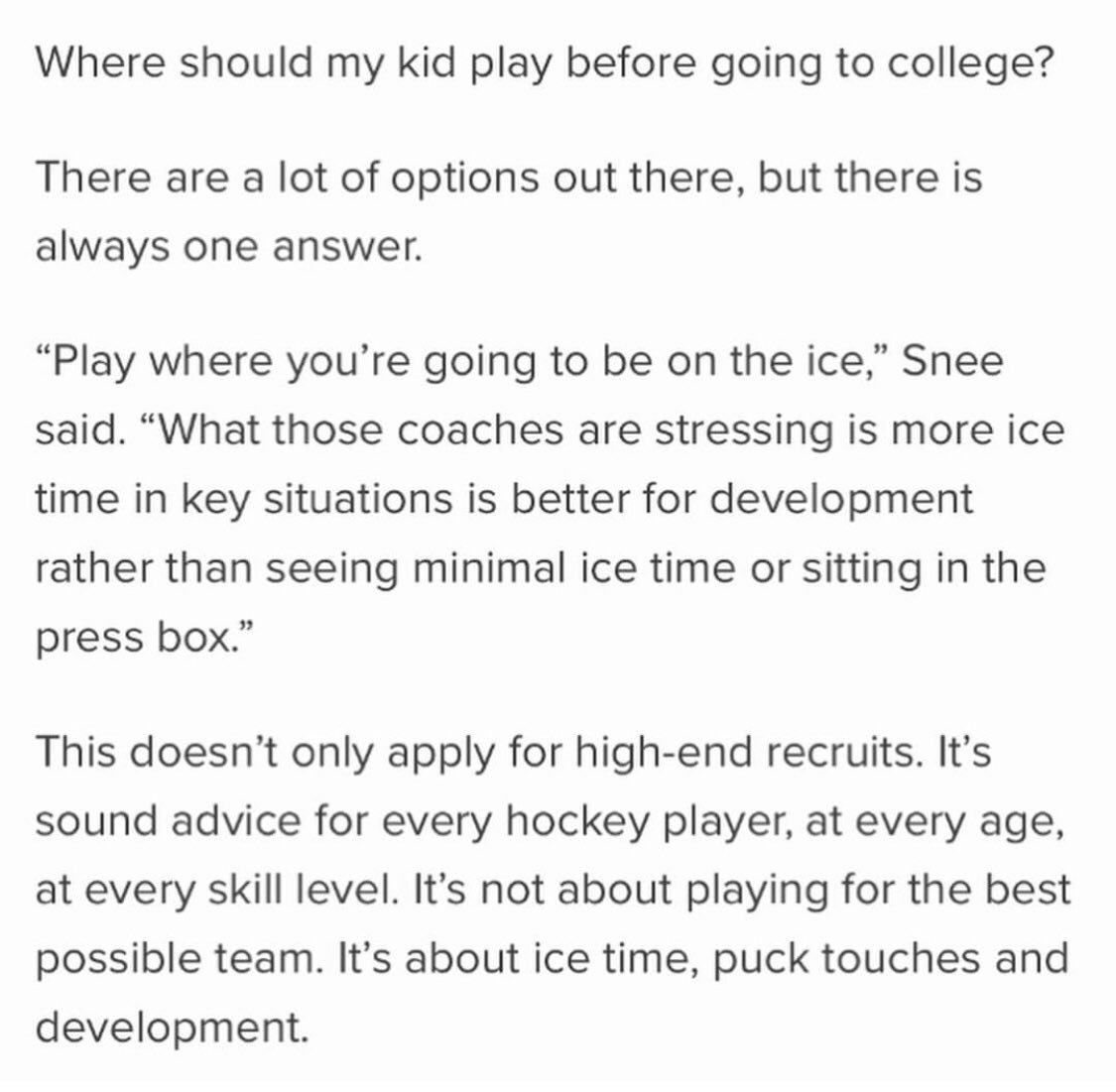 ParagonAthlete's tweet photo. Mike Snee of @collegehockeyinc on late bloomers in regards to player development being a normal part of today’s game

 #DoWhatIsBestForYou #GradualSteps #HockeyDevelopment #PlayerDevelopment 

@paragonathlete #ParagonSportsConsulting https://t.co/2pKVCCAbGd