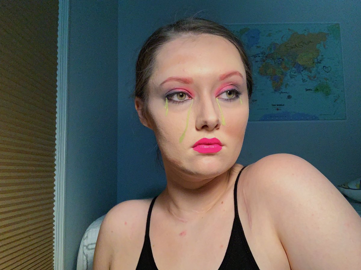 esotericene's tweet photo. the apocalypse hasn’t treated me well. thankfully my cat has survived, but it’s just us, some makeup, and dirt. #ssgart https://t.co/kWF8XqkEQP