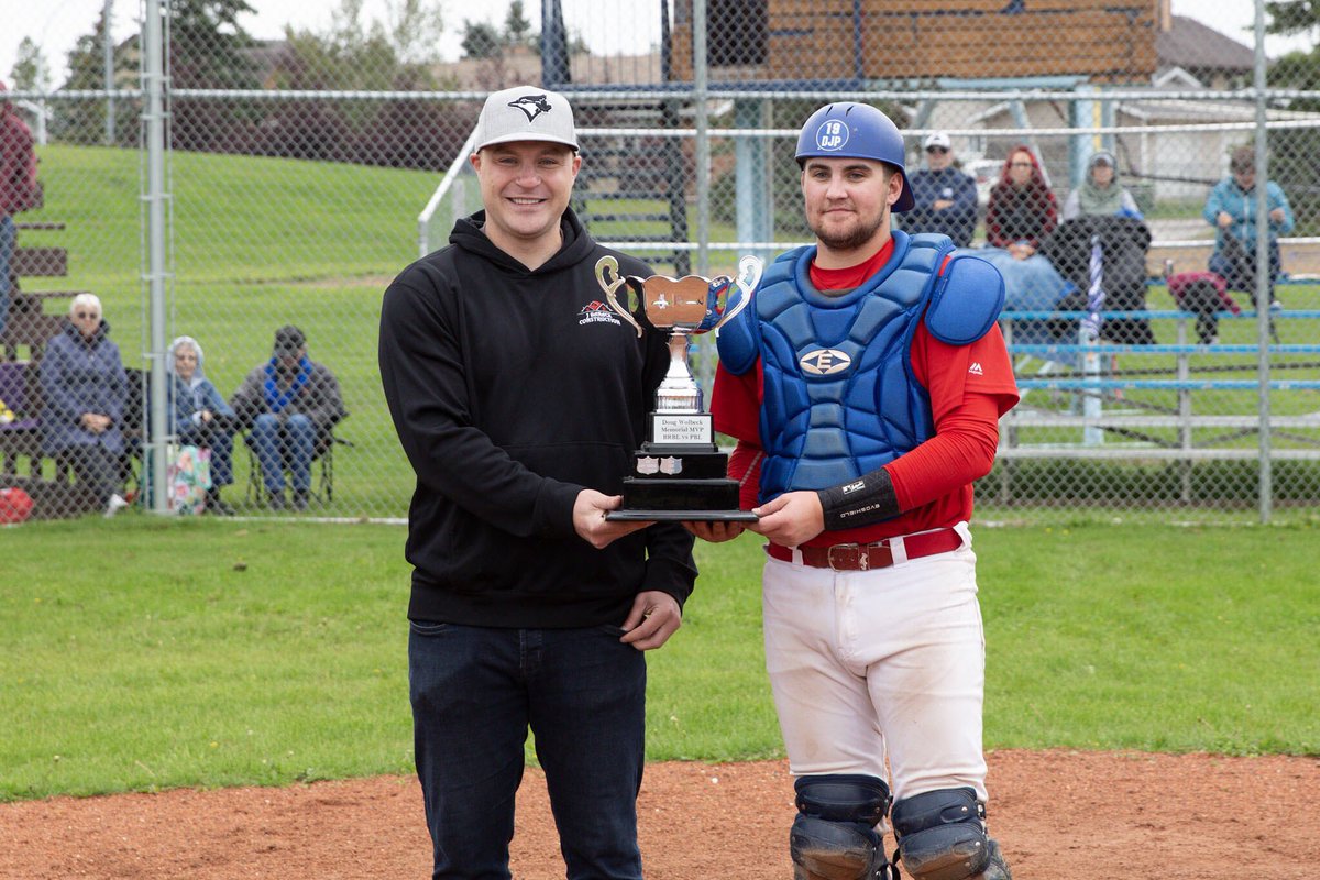 powerlineleague's tweet photo. Final 
BRBL - 10
PBL - 8

Congrats to the Battle River Baseball League for winning the 2019 Harry Andreassen All Star Challenge.

@BullsVeteran P Zeke Leuke earns the 2019 Doug Wolbeck Memorial Award

#PowerlineLeague https://t.co/jEHU8niRtO