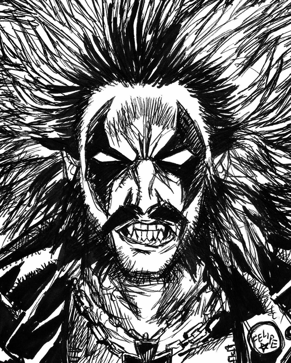 FelipeTweeters's tweet photo. The #TheMainMan wants every #Bastich to #FragOff💥🔪💀
I haven’t drawn #Lobo in easily 2 decades, but he was one of my favorite characters back in the day; in great part due to the art of #SimonBisley aka “The Biz”. #TheLastCzarnian #Sketch #LobosBack #FelipeSmith #FelipeSmithArt https://t.co/p8rTe6d5PQ