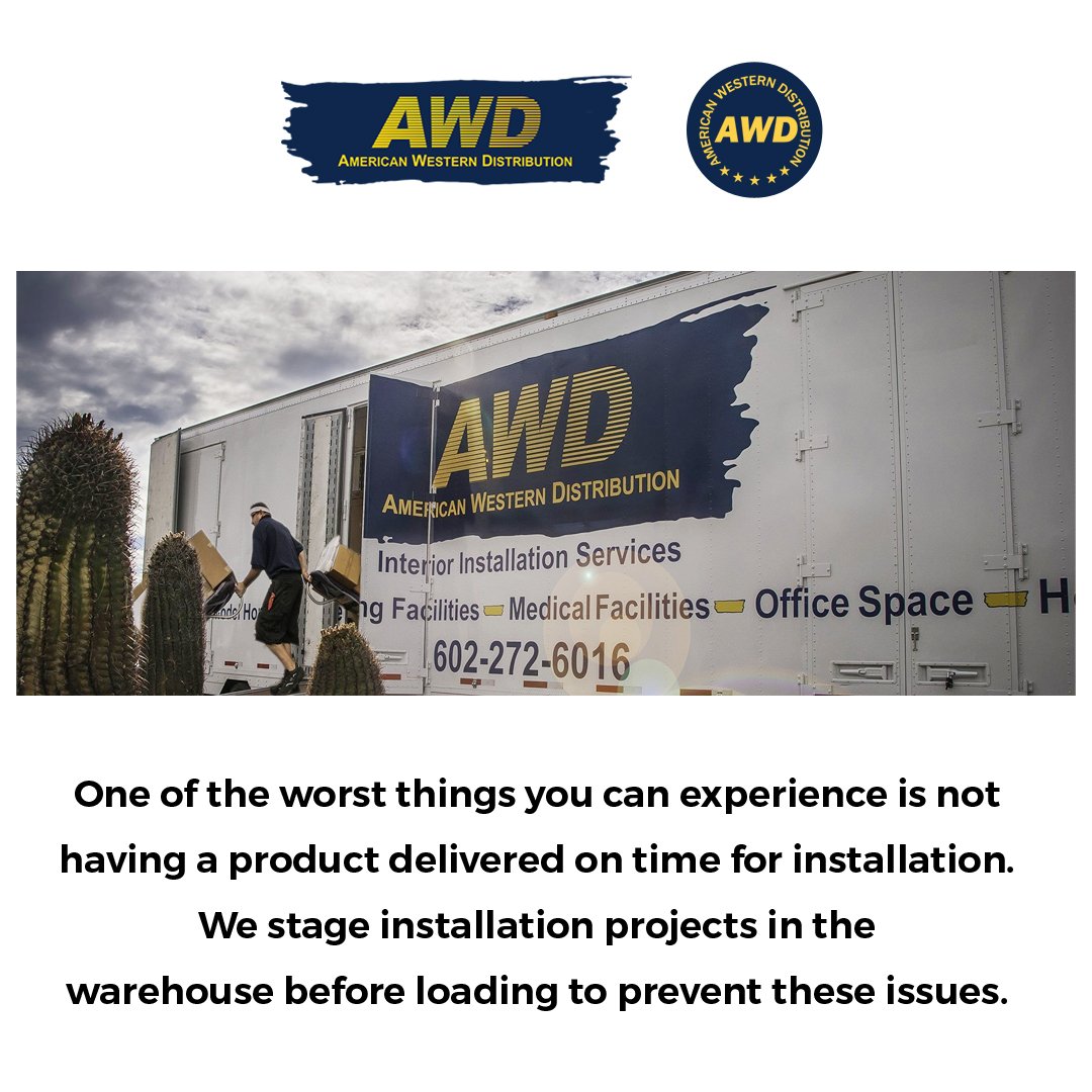 AmericanWD's tweet image. One of the worst things you can experience is not having a product delivered on time for #installation. We stage #installationprojects in the #warehouse before loading to prevent these issues: awdaz.com/installation/