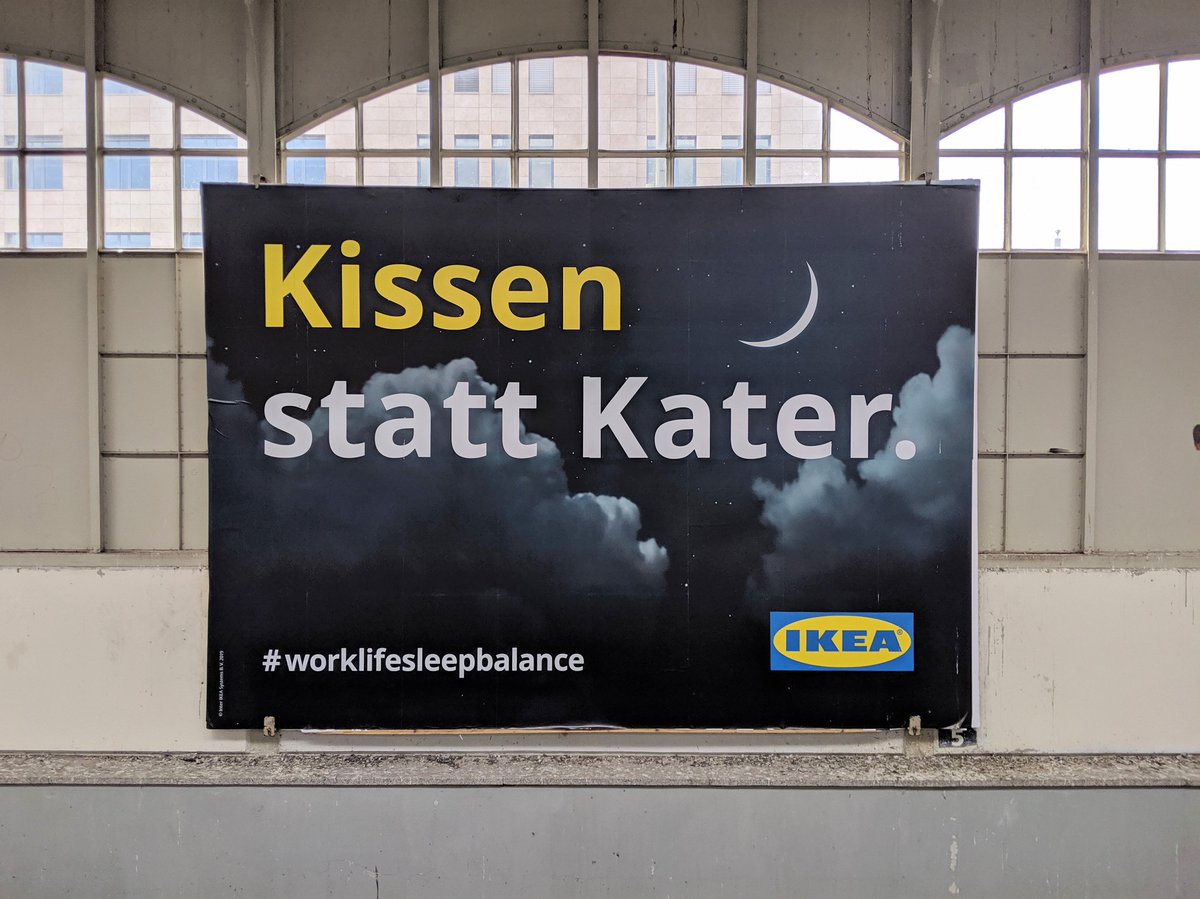 akira_ca's tweet photo. ベルリンにてIKEAの広告。ハッシュタグ長いけど良き 
#worklifesleepbalance https://t.co/sVGjQW3DmD