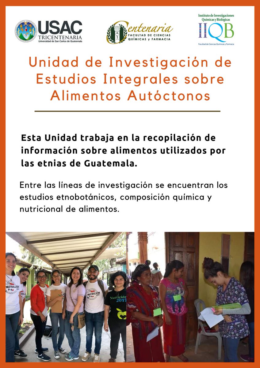 IIQB_USAC's tweet photo. En el marco de la celebración del día del nutricionista compartimos información sobre las Unidades de Investigación que se dedican al estudio de temas relacionados con la nutrición en Guatemala.
¡Celebramos la labor del #nutricionista #USAC!
#CCQQFAR #IIQB #nutricion #salud https://t.co/JbebaiJfNN