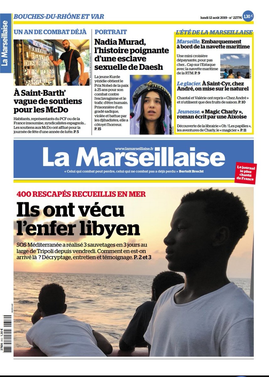 lamarsweb's tweet photo. La Une de La Marseillaise à retrouver en kiosques ou en ligne ici 👉 https://t.co/p9YsH9bSGX
Envoyez-nous vos plus belles photos de paysages de vacances, les belles découvertes de votre été... Nous les publierons. #VosPhotosEte2019
👉https://t.co/IAKIwdy8bP https://t.co/34yUpaAQDt