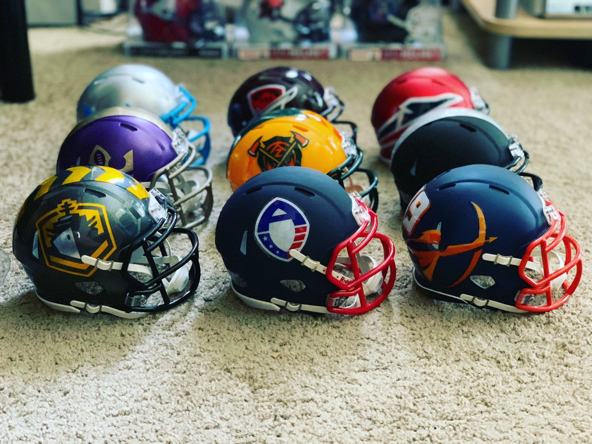 rayinsd's tweet image. Received my last @TheAAF mini helmet from @GridironHelmets to complete my collection. #RememberTheAlliance #AAF #SDFleet