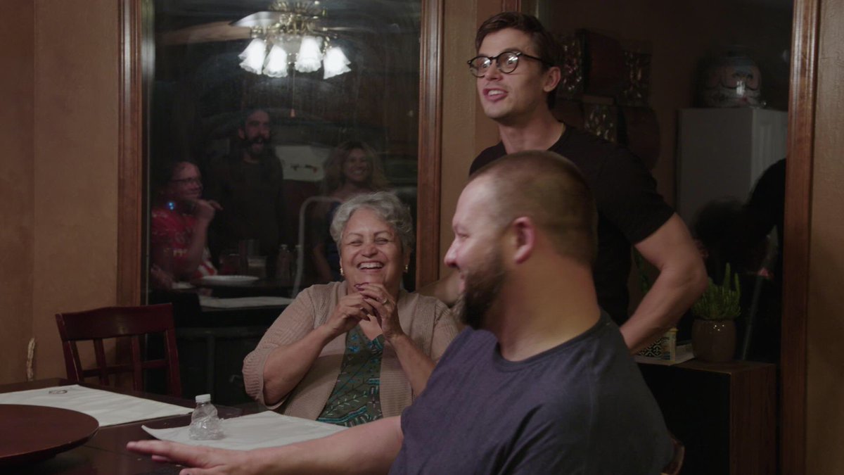 QueerEye's tweet photo. Antoni discovering Martha uses dairy in her guacamole, a four part experience. https://t.co/YdxgkNeqqt