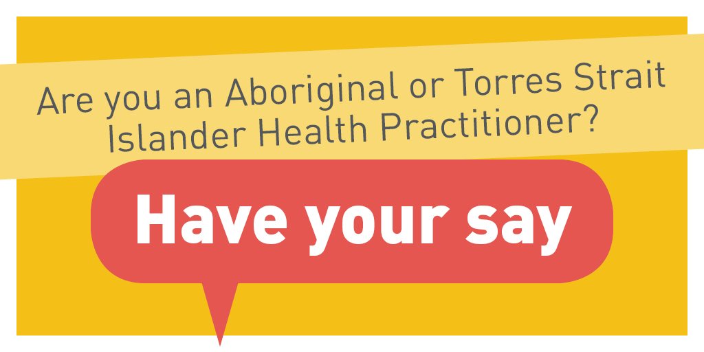 Aboriginal and Torres Strait Islander Health Practitioners, have your say by giving feedback on the profession’s proposed professional capabilities. Info: bit.ly/2IbuY5W
#IndigenousHealth #TorresStraitIslanderHealth