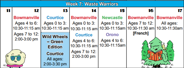 ClaringtonLMA's tweet photo. Here's what's going on this week at the #TDSRC! The weekly theme is Waste Warriors. Reduce your waste and amp up your fun this week at the TD Summer Reading Club! #AvoidtheSummerSlide https://t.co/dBGQ3jgbFr