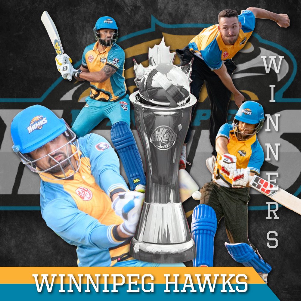 winnipeghawksofficial (@winnipeggt20) on Twitter photo The champions are here...
Wonderful performance by all players..
Let's make some noise for the new champions of the GT20 CANADA
#GT2019
#WHvsVK
<a href="/VKnights_/">Vancouver Knights</a>
<a href="/TNationals/">The Nationals</a>
<a href="/BramptonWolves/">Brampton Wolves</a>
<a href="/MontrealTigers/">Montreal Tigers</a>
<a href="/EdmontonGT20/">Edmonton Royals</a>
<a href="/GT20Canada/">GT20 Canada</a> The champions are here...
Wonderful performance by all players..
Let's make some noise for the new champions of the GT20 CANADA
#GT2019
#WHvsVK
<a href="/VKnights_/">Vancouver Knights</a>
<a href="/TNationals/">The Nationals</a>
<a href="/BramptonWolves/">Brampton Wolves</a>
<a href="/MontrealTigers/">Montreal Tigers</a>
<a href="/EdmontonGT20/">Edmonton Royals</a>
<a href="/GT20Canada/">GT20 Canada</a>