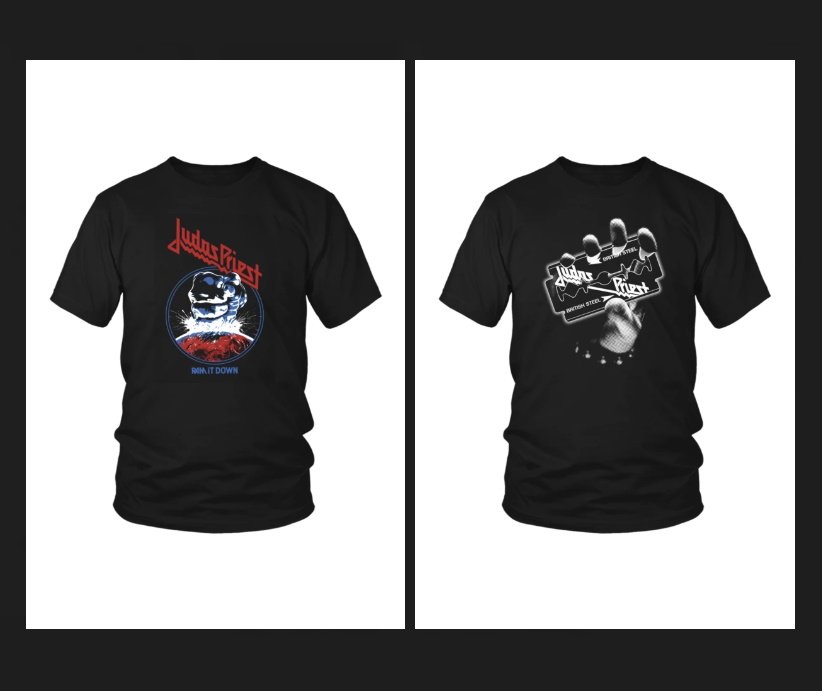 judaspriest's tweet photo. Brand new Ram it Down and British Steel designs are available to buy from the Judas Priest merch store today:

https://t.co/RsP3yq0zAQ https://t.co/UqZ3KlUXbP
