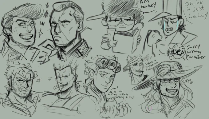 Had a hard time getting started drawing, so I jumped into drawpile for the first time in ages to warm up with some jojo doodles 