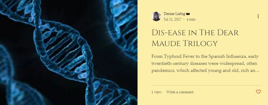 #RT | In The Dear Maude Trilogy, disease, just like clothing and social norms, played a major role in society life for Emily Stanton. bit.ly/2ZDrOhp  … … #amwriting  #pdf1 #hum20 #writingblog #timetravel