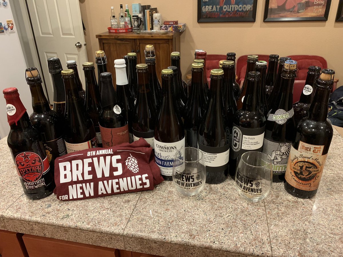 jessejamesbrew's tweet photo. Acquired 34 more rare beers for our beer collection at last night’s Brews for New Avenues. We might have gotten a bit carried away, but it was for charity after all. https://t.co/qGl1ZwgkGN
