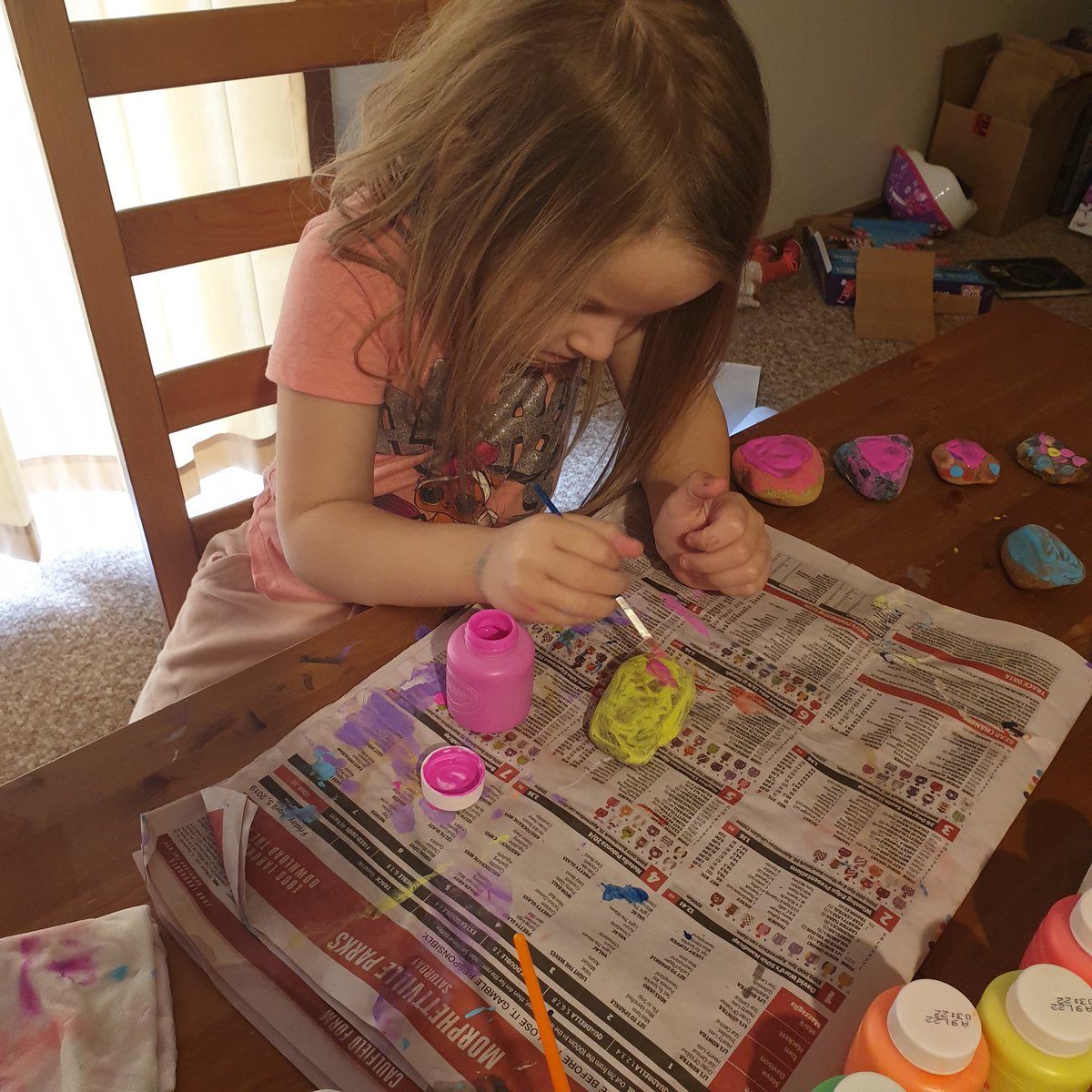 NonsenseMJ's tweet photo. Rock painting #EleanorContent These are all from our side garden https://t.co/5hpBpFQWJ1