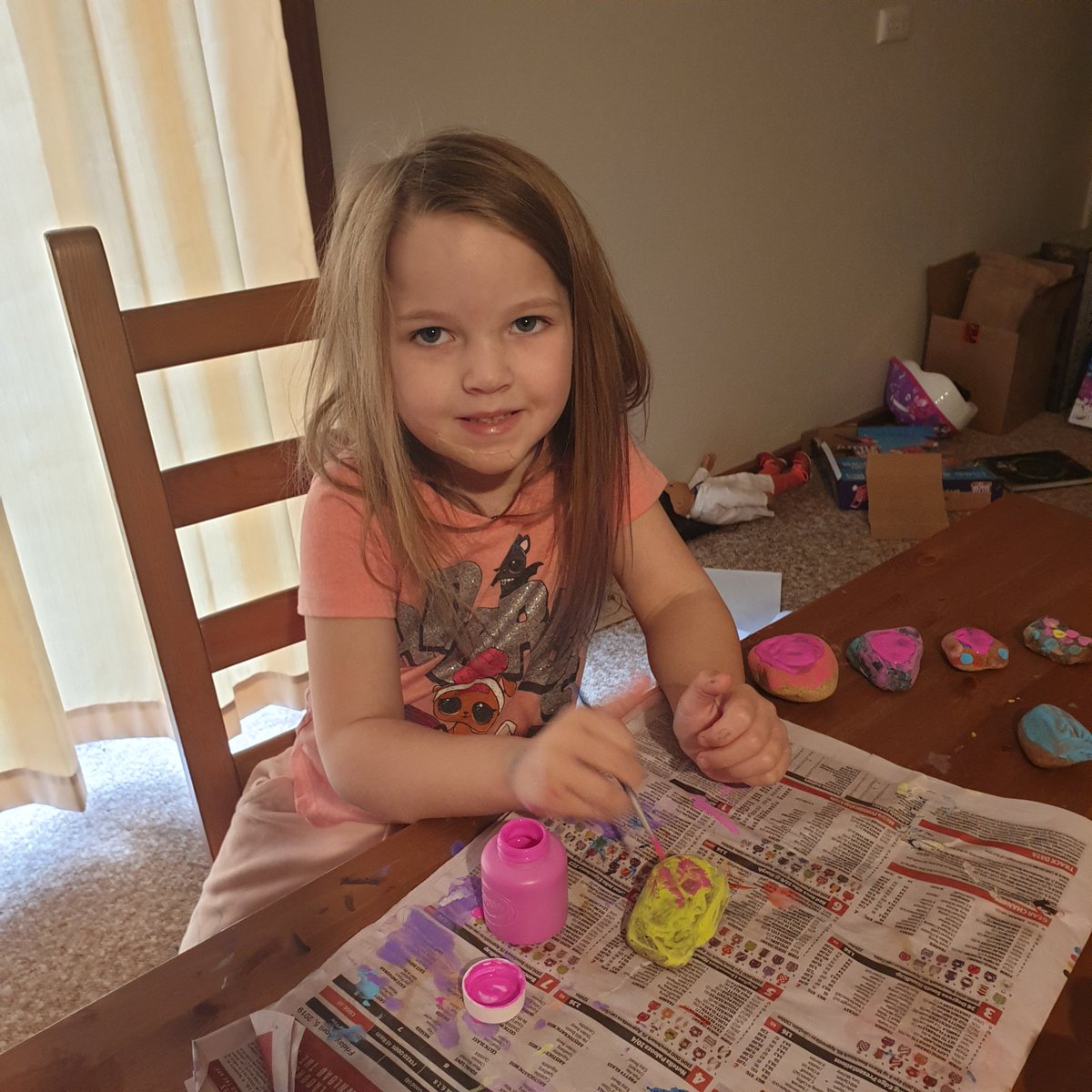NonsenseMJ's tweet photo. Rock painting #EleanorContent These are all from our side garden https://t.co/5hpBpFQWJ1