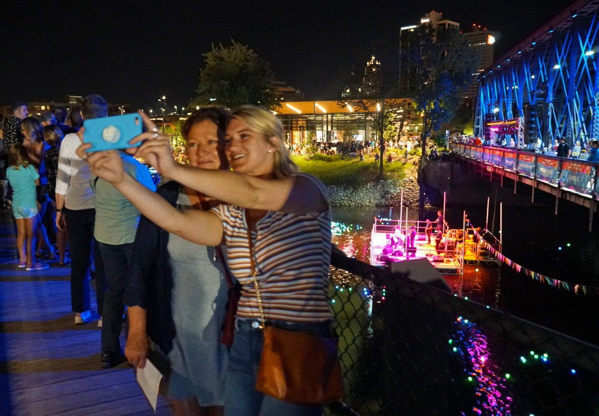 TrinityEnglish's tweet photo. Congrats to @riverfrontfw on the grand opening of Promenade Park! Our own Sara Schaefer enjoyed opening night festivities on the new Parkview Canopy Tree Trail! #HelloNewPark https://t.co/G1AMmHALDH