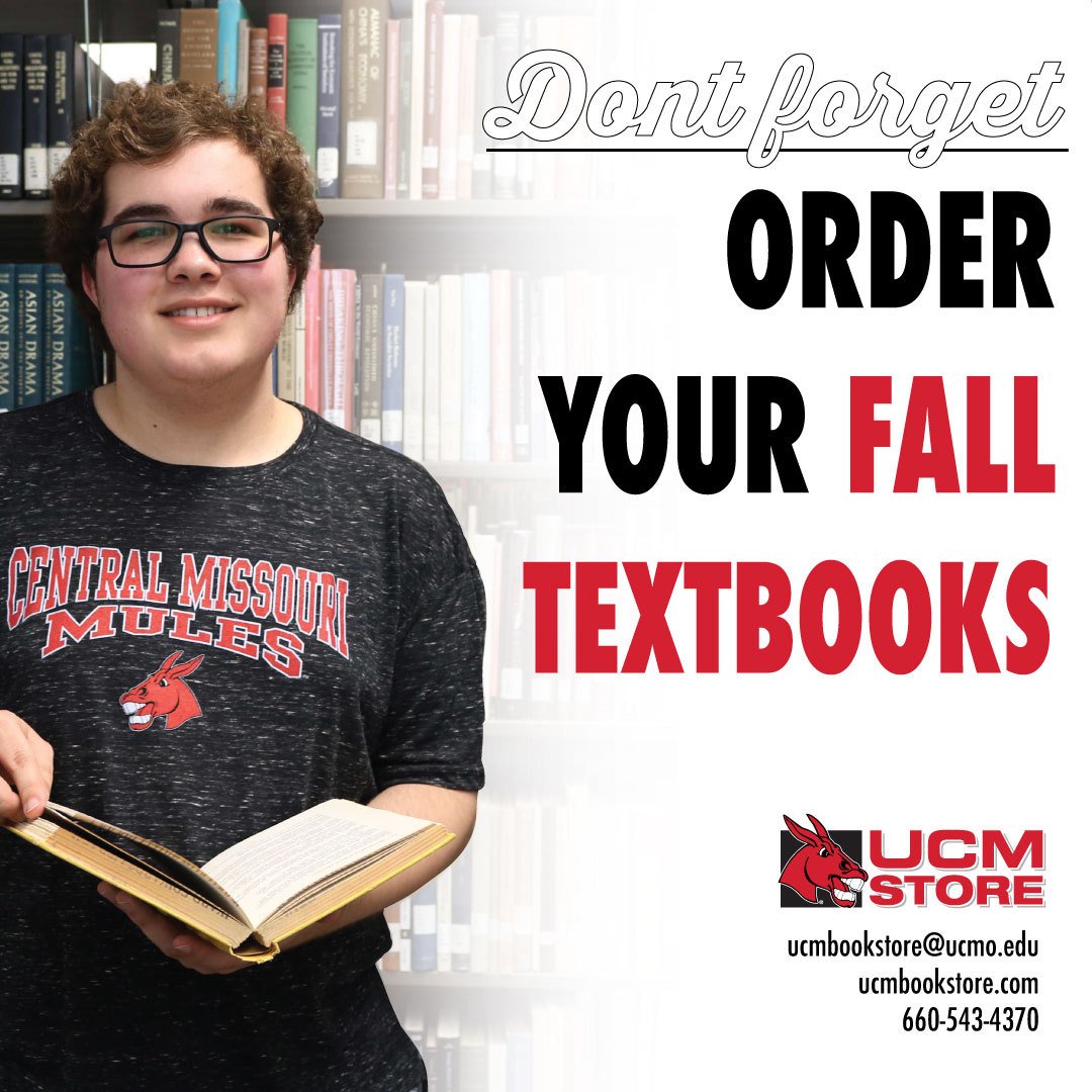UniversityStore's tweet photo. School starts in just one week.  Have you ordered your textbooks?  #shopucmstore https://t.co/Wih42iJPN9