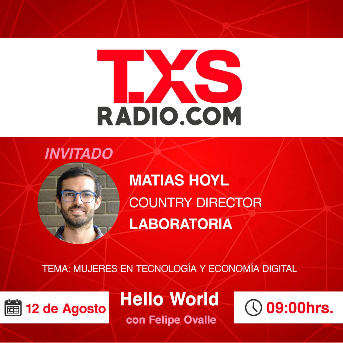 txsradio's tweet photo. Lunes fabuloso en TXSRadio
Matias Hoyl de @Laboratoriala con @FelipeOvalle
Esteban Bruna con #ProfeRobbie
Cristobal Leturia de @Sercotec_Chile con @JaimeColomaT
Ernesto Rubio de #3it con @vale_ortega
🤟😎A ROCKEAR!!!😎🤟 https://t.co/ObToW7fGvD
