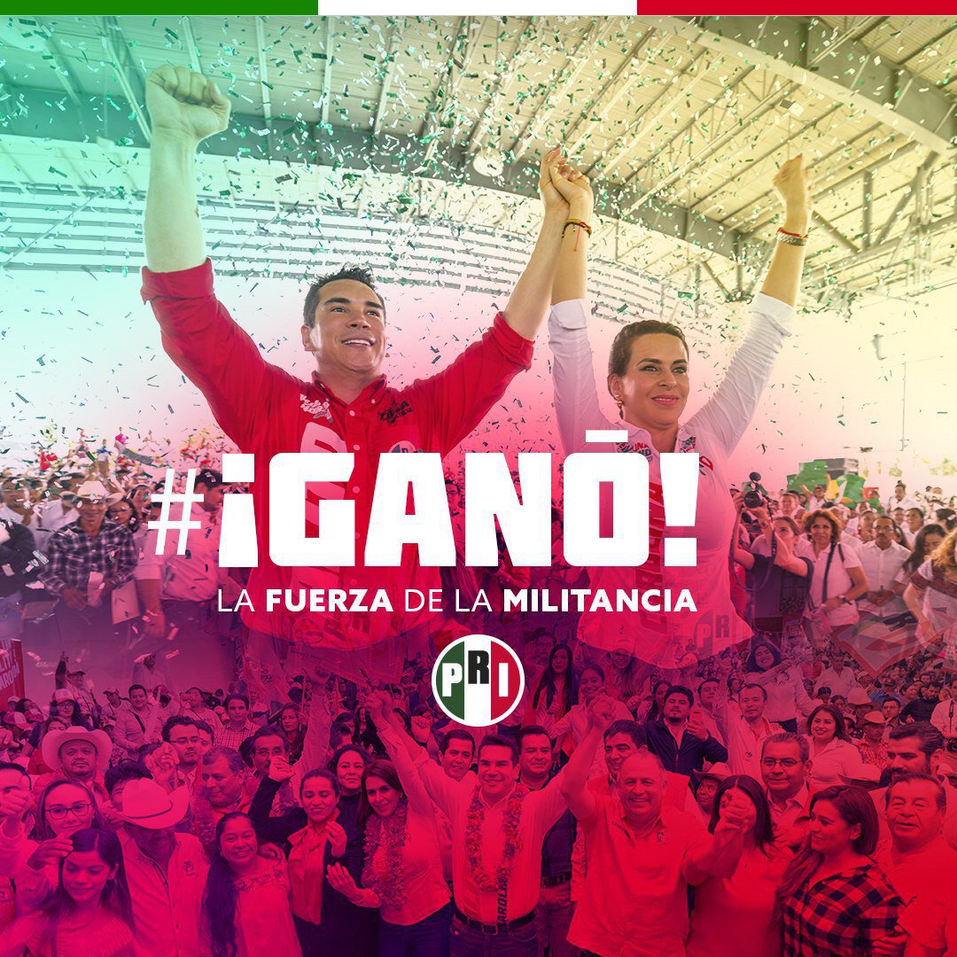 ¡Ganamos contundentemente gracias a la fuerza de la militancia! En unidad y sumando voluntades vamos a regresarle la grandeza al <a href="/PRI_Nacional/">PRI</a>.