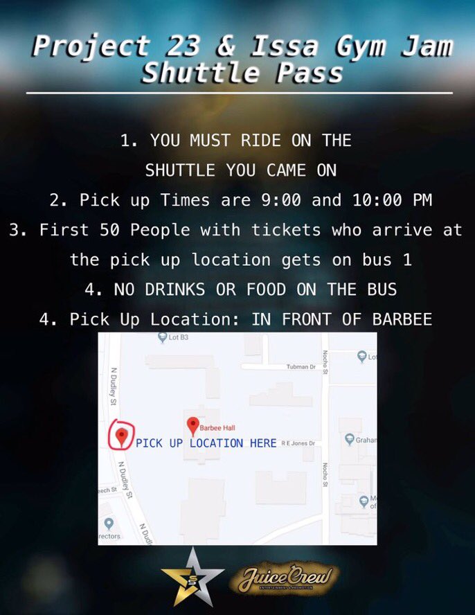 Karess__Ent's tweet photo. ATTENTION ALL FRESHMAN #NCAT23
WELCOME WEEK INFORMATION 🚨 
#CollegeXperience2019

PICK UP LOCATION BARBEE HALL
Bus 1 : 9pm Bus 2 : 10pm

ONLY 20 #Project23 Shuttle passes👇🏽
https://t.co/CTWFwrJWcc

#IssaGymJam Shuttle passes 👇🏽
https://t.co/oy6QFSlnYH

RETWEET TO SAVE A FRESHMAN https://t.co/wq7So1ZaAP