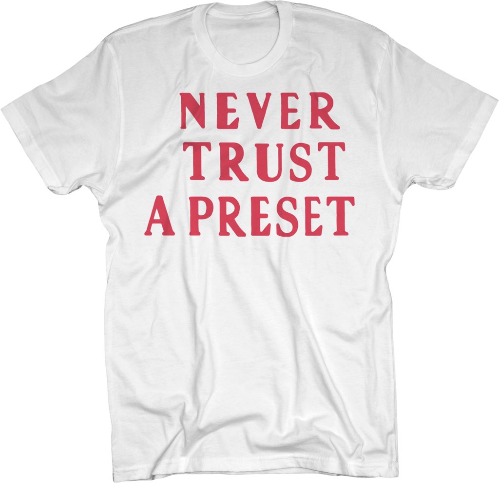 YACHT's tweet photo. 🧨New t-shirt in our shop: “Never Trust A Preset.” Bootlegged from a rare Fairlight Computer Video Instrument poster our friend @TelefantasyTV has in her studio.

https://t.co/65tKWZ6DEk https://t.co/TPfAVLwgzd