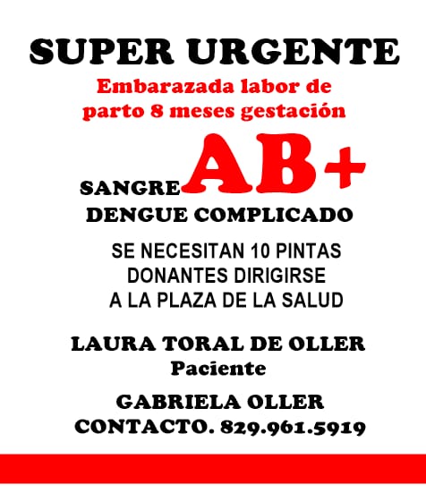 Se necesita sangre #urgente