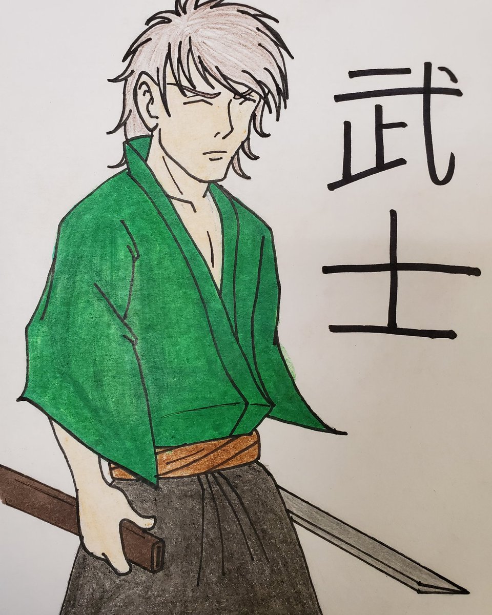 ArtisticForge09's tweet photo. #art #artist #drawing #traditional #randomdrawing #illustration #characterdesign #character #swordsman #samurai #blind https://t.co/dPJWQjImgo