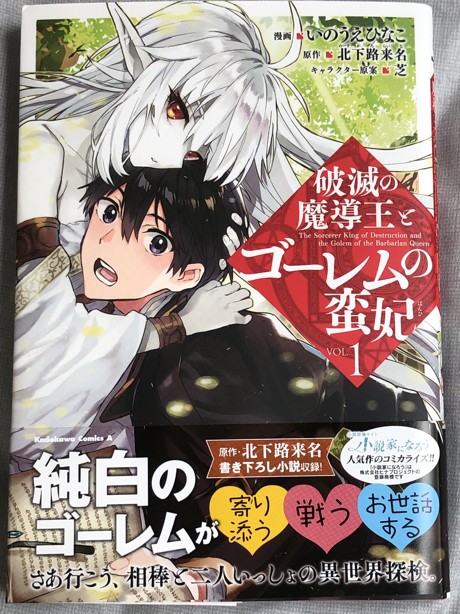前山 貴茂 破滅の魔道王とゴーレムの蛮妃 １巻 漫画版 は 破滅の魔導王 として召還され 生み出した最強のヤンデレゴーレムと２人で旅をする物語です 魔導王 の割りに土魔法しかできず 破滅の魔道王とゴーレムの蛮妃 いのうえひなこ 北下路来
