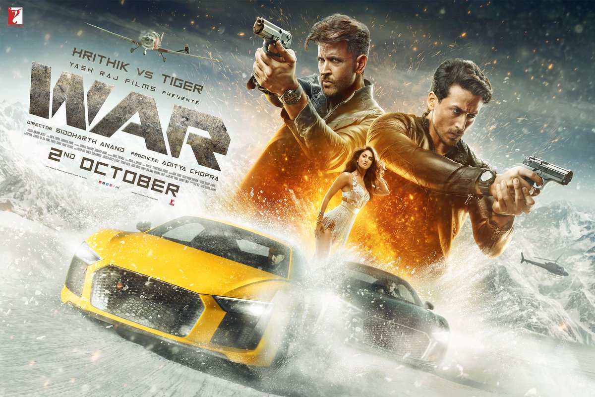 TasawarKhan89's tweet photo. Get ready to watch the biggest #War on 2nd October in Bollywood. 
First look poster of #War.
#Waron2ndoctober #HRvsTS 
@iHrithik @iTIGERSHROFF @Vaaniofficial @yrf https://t.co/qUSwP3V2qO