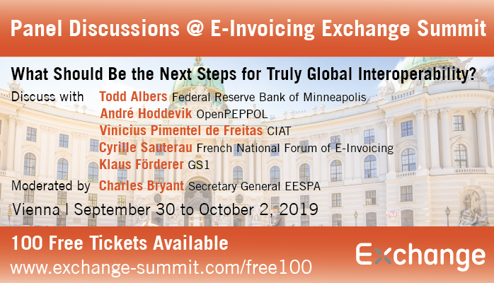 ExchangeSummit's tweet photo. Discuss the next steps for truly #GlobalInteroperability with our #Thoughtleaders at the Panel Discussion @ExchangeSummit Vienna from Sep 30 - Oct 2, 2019.
Agenda: https://t.co/lHPllPHfhG
#EXCS19 #EInvoicing
@disruptivedigit @FintechSIN https://t.co/p1XkKRpX7j