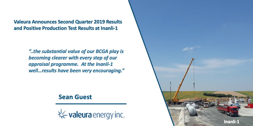 ValeuraEnergy's tweet photo. #Valeura Announces Second Quarter 2019 Results and Positive Production Test Results at #Inanli-1.
https://t.co/QjW1e4bxp5
$VLE $VLU https://t.co/8XqFqr4ehv