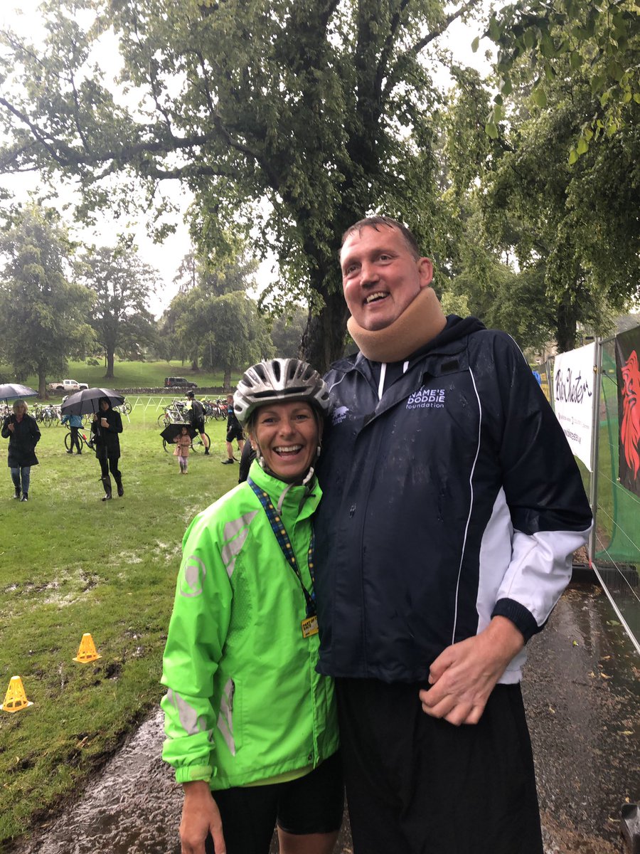 Privileged to be stood next to this giant of a man in every way. Thank you to all that sponsored me and Tim. Together raising over £2,000 <a href="/MNDoddie5/">My Name'5 Doddie Foundation</a> #mndoddie5 #Doddie5Ride #soggysunday #BePartOfTheCure