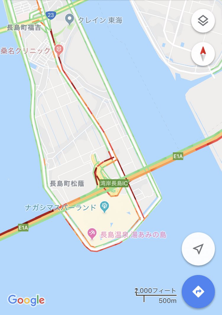 T T ナガシマスパーランドの渋滞が伊勢湾岸道に波及して24km 渋滞ウォッチング T Co Btp1anlxr8 Twitter