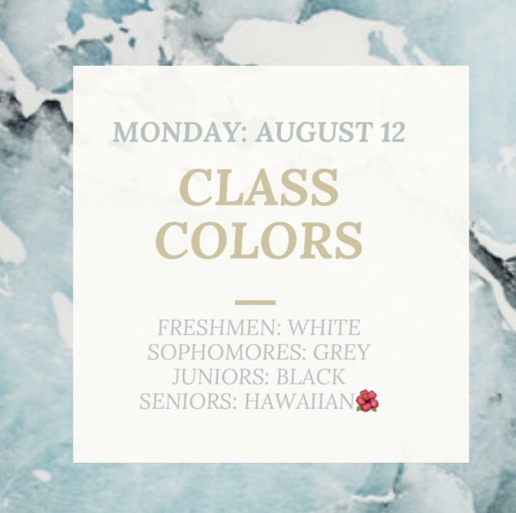 Summer has come to an end Coyotes, don’t forget to dress out in your class colors ! 🐺💚