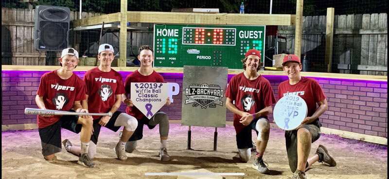DylanW_Roberts's tweet photo. @soy_city 2019 Wiffle Ball Champs and your Silver Slugger. @Hammy622 @JonathanOliger @21EP19 #fangsout https://t.co/ZxC1y4aH4C