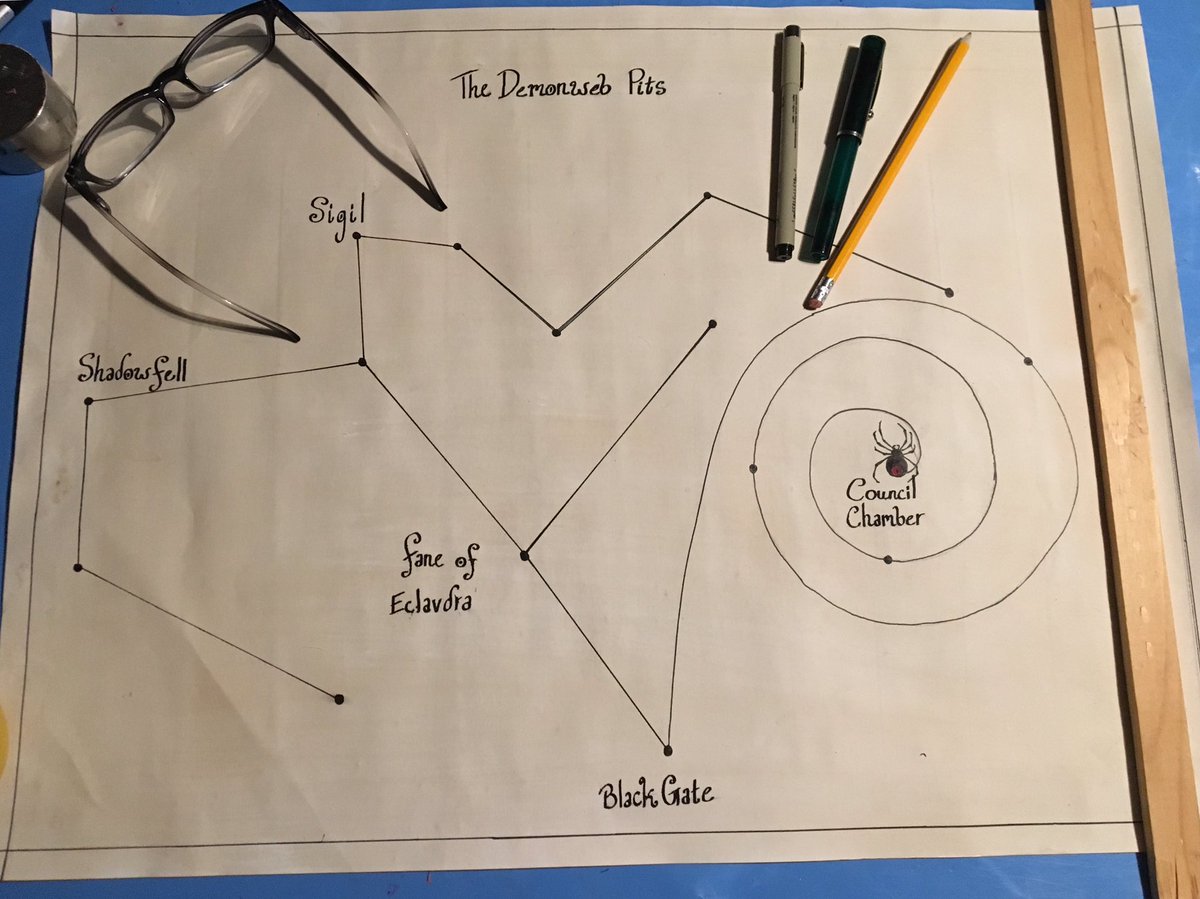 brandywinehouse's tweet image. I really enjoy drawing maps. #DemonwebPits #DnD #Lloth #WiP #Map