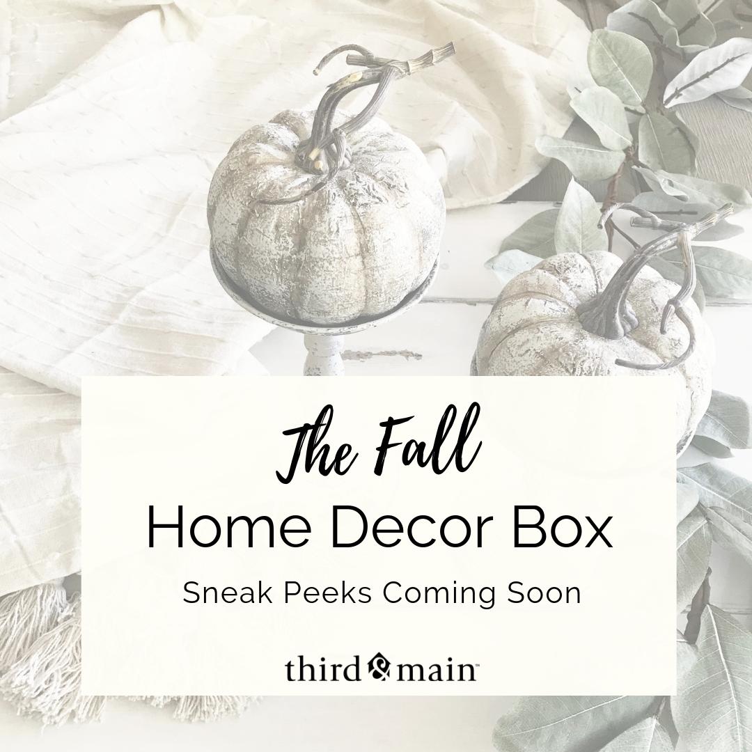 mythirdandmain's tweet photo. The Fall Home Décor Box Sneak Peeks are coming soon! https://t.co/7OVkr5OTKR https://t.co/Ib2ZJFTwDc