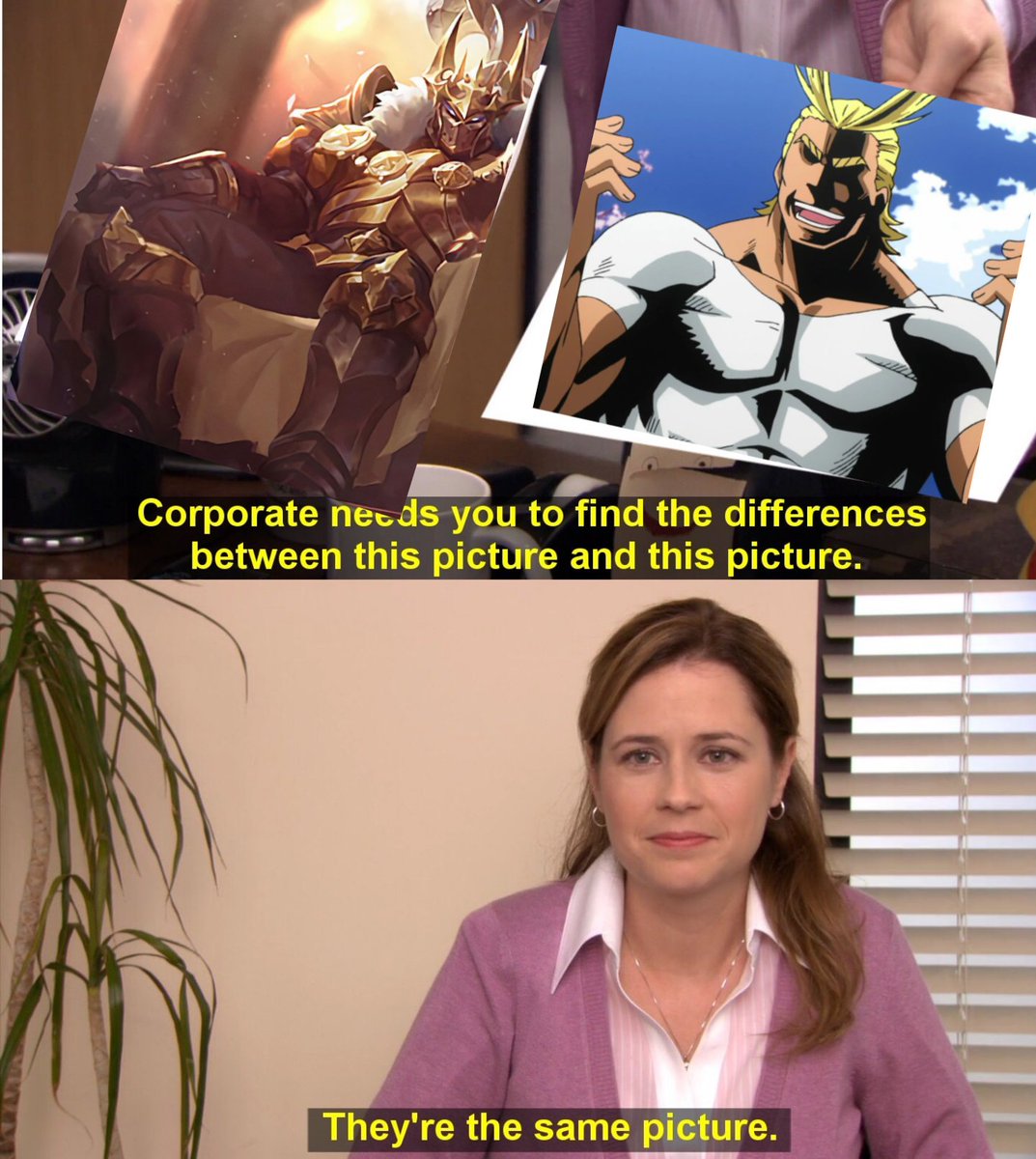 HasKirby's tweet photo. Oh hey I've seen this one before 
#MyHeroAcademia #League_of_Legends #mordekaiser #allmight https://t.co/M4qAxH00bi