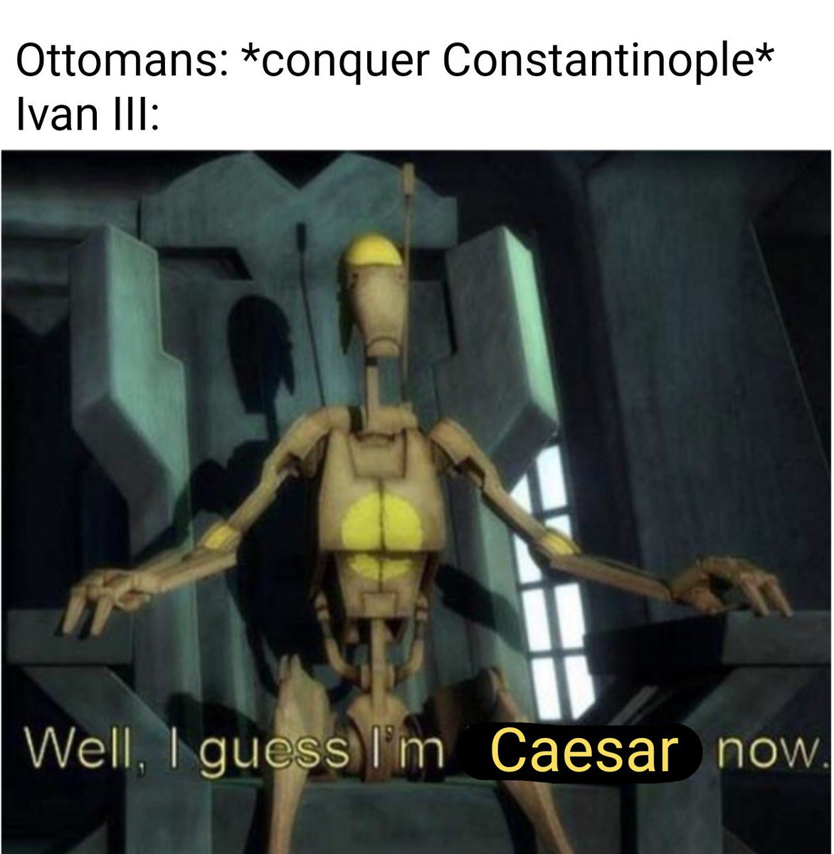 HasKirby's tweet photo. What if I made....                  Unless....
A history meme 
Haha just kidding 

#starwars #starwarstheclonewars #historymeme https://t.co/Q1WdC30zVr