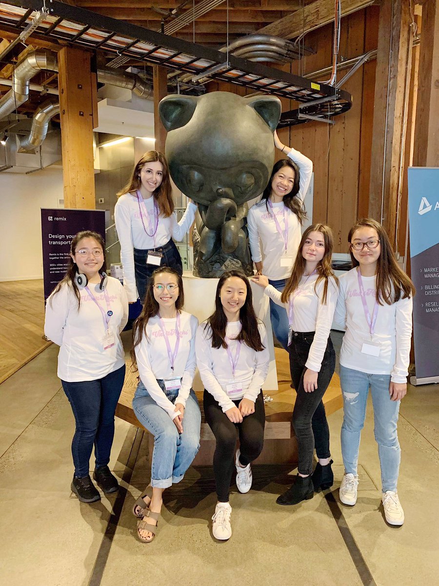 almapineda95's tweet photo. What an exciting past two days at @github in SF with @violet_society! 💜 Our group of first time hackathon attendees from @UCBerkeley were able to place in the top 10! 🧠🐻 #cskickstart #codeology #TeamGitlit https://t.co/Hza0ge0imF