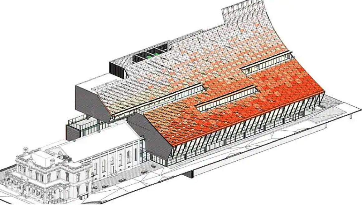 mpathesii's tweet photo. Update on ‘iconic’ new $130m Civic Centre - 5 #ParramattaSquare by Manuelle Gautrand Architecture and Australian firms #DesignInc and @LacosteStevenson https://t.co/6KFqWnaQxD - i like the extension over Town Hall (no more stage presumed?) https://t.co/wlMhHp4kAA