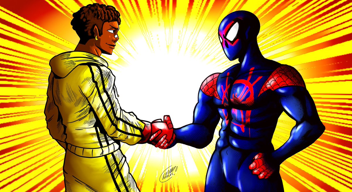 MackAttackArt's tweet photo. Added a logo !!#seanmatsuda vs. #milesmorales .
.
.
.
.
.
.
#christianmack_art  #digitalart #digitalpainting  #characterdesign #cartoonist #Marvel #anime #capcom #blacksuperheroes #intospiderverse #spiderman #marvelvscapcom #Crossover #marvelvscapcom4 #streetfighterv #3rdstrike https://t.co/giCRtsdPbr
