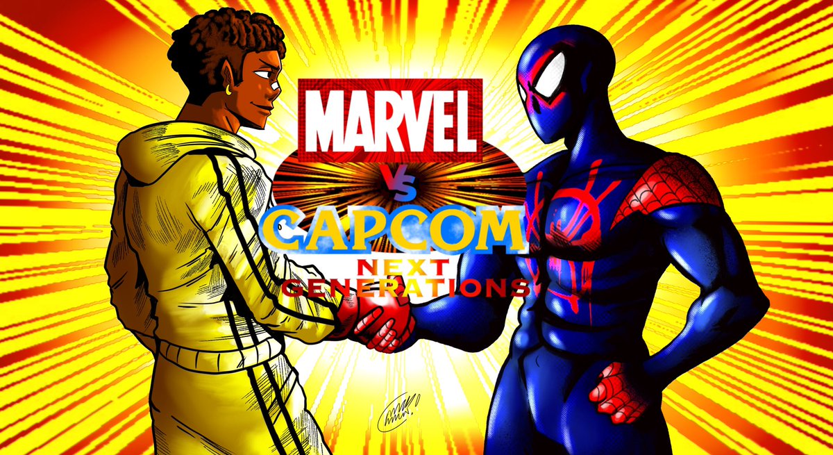 MackAttackArt's tweet photo. Added a logo !!#seanmatsuda vs. #milesmorales .
.
.
.
.
.
.
#christianmack_art  #digitalart #digitalpainting  #characterdesign #cartoonist #Marvel #anime #capcom #blacksuperheroes #intospiderverse #spiderman #marvelvscapcom #Crossover #marvelvscapcom4 #streetfighterv #3rdstrike https://t.co/giCRtsdPbr