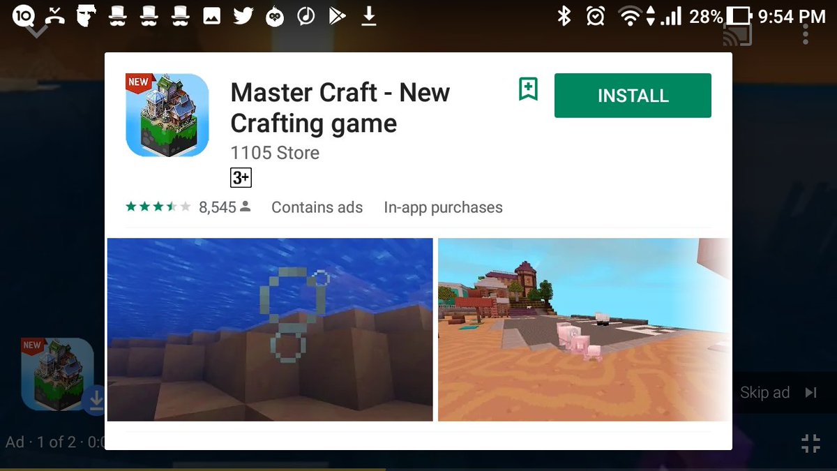 Kworldling's tweet photo. I know you want to advertise your game but please don't use minecraft for Advertisement because I would not install it. #Worstads https://t.co/RLdbfhmNoA