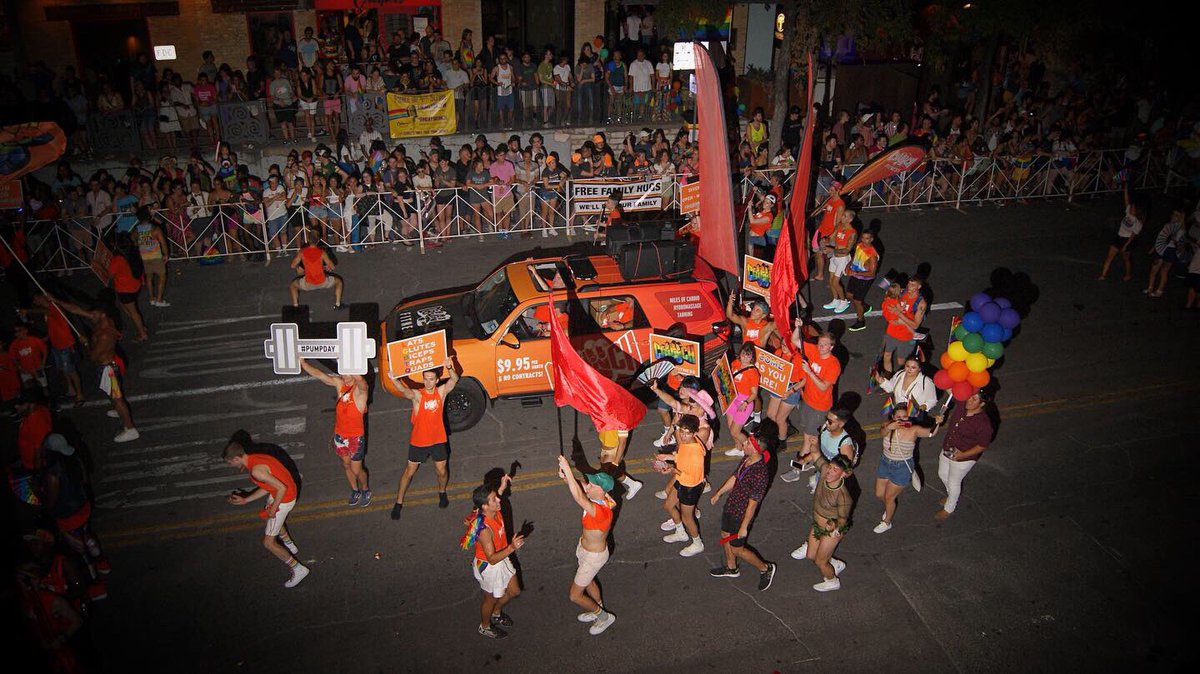 therepubliq's tweet photo. Our friends at #CrunchRoundRock marching in their first @austinpride parade. @rrcrunch #AustinPride2019 #prideATX https://t.co/uKaaKmYAKI